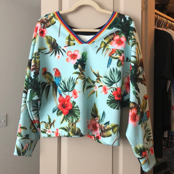 Pinko Floral Neoprene Sweatshirt - Picture 1 of 2
